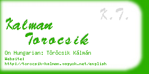 kalman torocsik business card
